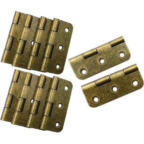 LBY 10pcs Folding Butt Hinges Silver Retro Butt Hinges, 2-Inch Folding Cabinet Gate Closet Door Hinge, Flat Butt Hinge Retro Small Hinge, Iron (White Nickel)