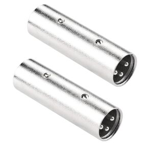 QIANRENON 3Pin XLR Male to XLR Male Microphone Connector Extender XLR Plug to Plug Balanced Audio Adapter XLR Docking Extension Coupler, for Extend XLR Amplifier Mixer Stage Speaker, 2Pcs