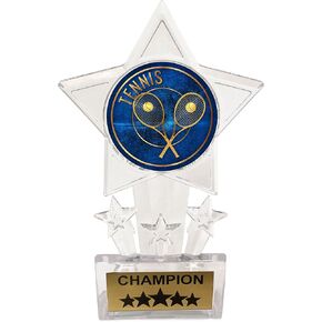 Express Medals 6.5 Inch Clear Acrylic Star Tennis Player Champion Trophy Award First Trophies Awards Prize Winner Gift Competition (Pack of 1)