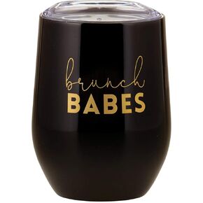 Santa Barbara Design Studio Lili + Delilah Stafless Steel Tumbler Wine Pumbly ، 12 أونصة ، Brunch Babes