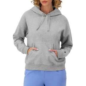Champion, Blank Canvas, Powerblend Midweight Fleece Hoodie For Women, Oxford Gray