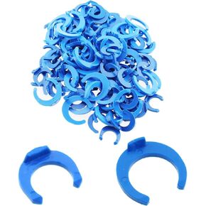 TAODAN 150PCS 1/4 Inch and 3/8 Inch POM Blue Locking Clips Set PE Pipe Fitting Filter System Accessories Suitable for Replacement of Filter Tube and Reverse Osmosis Water Systems