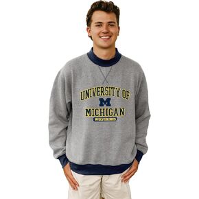 Blue 84 NCAA Officially Licensed Mock Crewneck Sweatshirt Applique
