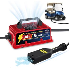 Roykaw 18 Amp 36 Volt Golf Cart Battery Charger Compatible with EZGO TXT Electric Models, Lead Acid Battery Charger w/D Type Plug, Replacement for Powerwise 36v Golf Cart Charger