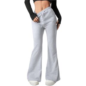 Girl's Drawstring Waist Flare Leggings Low Rise Sports Bell Bottoms Sweatpants