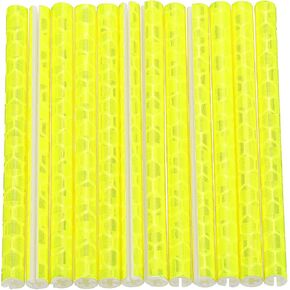 HARFINGTON 36pcs Bike Reflective Spoke Skins 0.2" Plastic Bicycle Spoke Reflectors Spoke Covers Trim Wrap Wheel 360°Visibility for Road Mountain Bike Motorcycles Decoration, Yellow