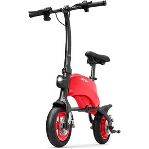 Jetson LX10 Folding Electric Ride-On - Includes Easy Folding Mechanism, 250 Watt Motor, Top Speed of 15.5 mph, Twist Throttle, 10" Wheels, With Pegs, Red, JLX10-RED
