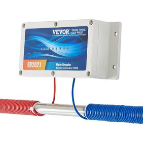 VEVOR Electronic Water Descaler System, Whole House Salt Free Descaler, Hard Water Conditioner to Reduces Scale Build-Up, for All Kinds of Plumbing Pipes, Durable for Over 6 Years