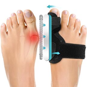 Bunion Corrector, Two Level Bunion Splint Big Toe Separator for Pain Relief, Hallux Valgus, Overlapping toe, Big Toe Straightener Day & Night Support for Women & Men (2 Pics)
