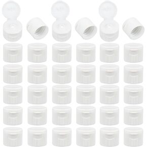 OLYCRAFT 36Pcs White Flip Top Caps 1 Inch thick Plastic Flip Bottle Caps With 0.18 Inch Orifice Replacement Flip-Top Dispensing Caps Squeeze Bottles Dispensing Caps Inner Diameter 1.1 Inch