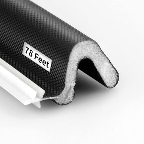 Door Weather Stripping & Seal Strip Kit for Attic, Patio & More-Insulate Your Door seal with Eco-Friendly PU Foam (BLACK, 78FEET)
