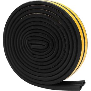 Cinvo Weather Stripping for Door Self Adhesive Window Seal Foam Strip for Soundproofing Collision Avoidance Insulation Gap Blocker for Doors and Windows(Total 16.5Feet Long, Black)
