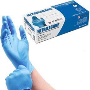 NITRILECARE Blue Nitrile Exam Gloves, 100-Count S M L XL, 3 Mil, Latex & Powder Free, Textured, Medical, Puncture-Resistant