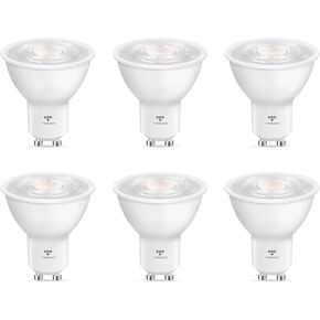 GU10 LED Bulb 5000K Daylight, 5W (50W Equivalent), 120V 500LM, UL Certified, Energy Saving, 40-Degree Beam Angle, Ideal for Kitchen, Range Hood, Living Room, Recessed Lighting, Non-Dimmable, 6-Pack