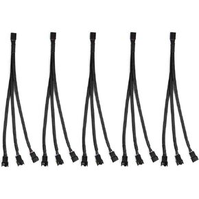 Aypzuke 5 Pack Computer PC PWM Fan Splitter Cable 1 to 3 (4 Pin+3 Pin)