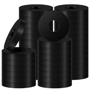 Rubber Washer 1 1/2 Inch OD x 3/8 Inch ID x 1/4 Inch Thickness Rubber Spacer, Flat Rubber Bushings Black Rubber Washers for Bolts Spacers, 40 Pcs