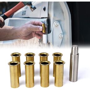 Xprite Door Pin Guides and Hinge Liners, Brass Door Bushing Removal Tool Compatible with Jeep Wrangler JK JKU 2007-2018 & 2018-2021 Jeep Wrangler JL JLU JT -8PC