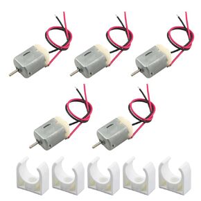 5 Pcs DC Motor 1.5-6V Mini Electric Motor 24000RPM with 9.8" Lead Wires with Motor Mounting Bracket Holder