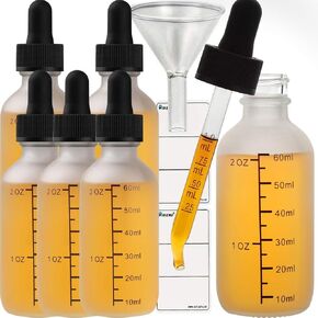 6PCS 60ml White Frosted Glass Dropper Bottles Liquid bottling Refillable Bottles Dispensing bottle with Eye Dropper Pipettes for Essential Oils/Aromatherapy Blends, (White Glass, 60ml x 6pcs)