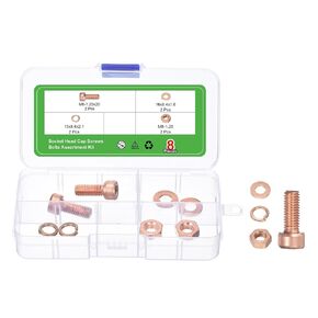 uxcell Hex Socket Bolt Kits (M8), Red Copper Cup-Shaped Head Cap Hexagon Socket Head Cap Screw