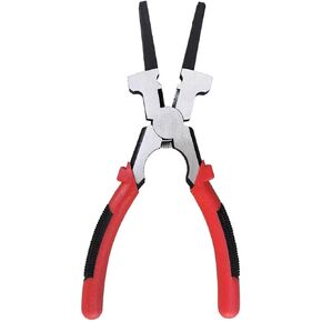 8"MIG Welding Pliers, 6 in 1 Multi-Functional Carbon Steel MIG Pliers with Insulated Handle, Long Nose Pliers Wire Cutting Pliers for Scraping Spatter Gripping Drawing Wire and Professional Welding