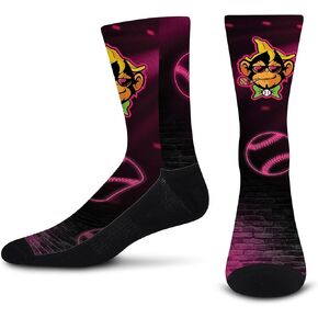 For Bare Feet PARTY ANIMALS Party Time Crew Sock Team Colors Medium