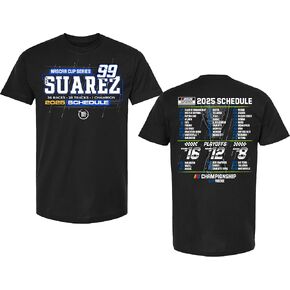 Daniel Suarez #99 NASCAR 2025 Cup Series 2 Sided Race Schedule T-Shirt