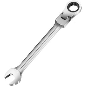 Castuvy Flexible Ratchet Wrench, 17mm Spanner Gear Ring Ratcheting Flexi Wrench, Metric Flex Head
