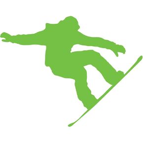 Snowboarder Vinyl Decal Sticker Car Window Bumper Premium Quality UV Resistant Die Cut (Lime Green, 5-Inches)