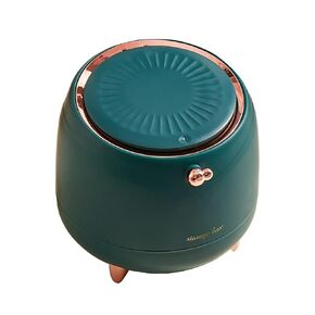 Cute Mini Trash Can with Lid Small Desktop Office Garbage Can for Bathroom Vanity, Desktop, Office or Coffee Table (Dark Green)