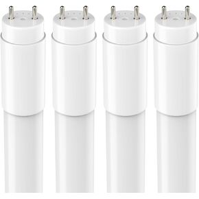 JESLED 4 Pack T8 LED Tube Lights 4FT, Fluorescent Replacement, 48 Inch, 14W, 2450LM, 5000K Daylight, Single or Double End Power, Type A+B, Plug and Play or Ballast Bypass, Frosted