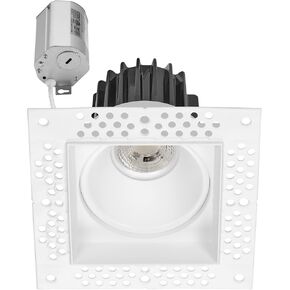 Maxxima 2" Trimless Ultra-Thin Recessed Anti-Glare LED Downlight Canless IC Rated 600 Lumens 5 Color Temperature Selectable 2700K/3000K/3500K/4000K/5000K Dimmable 90 CRI 5 CCT Square Slim J-Box Incl.