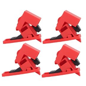 Sonew Circuit Breaker Lockout Device, Industrial Plug Lockout, High Temperature Clamp On Single Pole Breaker Lock Out, 120 277V, 4Pcs