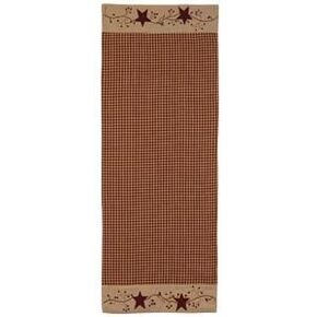 Stars and Berries 54" Table Runner - Great Gift Idea - Country Rustic Look - Tablerunner - Embroidered (One Pack)