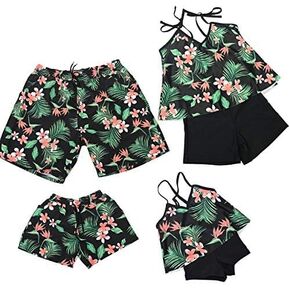 Family Matching Swimsuit Womens Bathingsuit Girls Swimwear Mom and Me Matching Swimwear