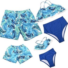 Family Matching Swimsuit Womens Bathingsuit Girls Swimwear Mom and Me Matching Swimwear in Kuwait
