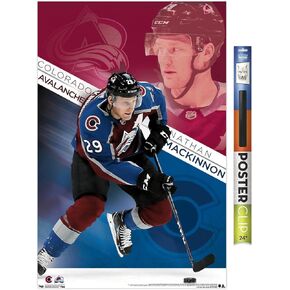 Trends International NHL Colorado Avalanche - Nathan Mackinnon Wall Poster, 22.375" x 34", Poster & Clip Bundle