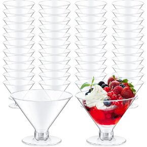 Yinkin 24 PCS Martini نظارات Martini 2oz 5oz 7 أوقية كوكتيل صافية نظارات Parfait Parfait غير قابلة للكسر