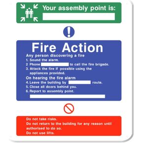 Fire Action Plan Information Sign - 8 x 9 Inch Safety - Premium PVC Sign For Workplace Warehouse Jobsite OSHA Regulation - Weather Proof Fade Resistant - Made In USA - PVC0316