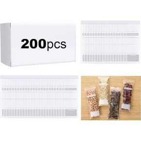 200 Count 2.4 x 5.9 Inch Portion Control Storage Bags Plastic Clear Reclosable Zip Poly Bags with Lock Seal Zipper 1 Full Cup Measurement Lines Easy Macros for Nuts Sweets Supplements