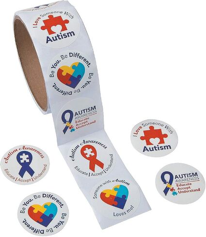 Fun Express - Autism Awareness Stickers - Stationery - Stickers - Stickers - Roll - 1 Piece in Saudi Arabia