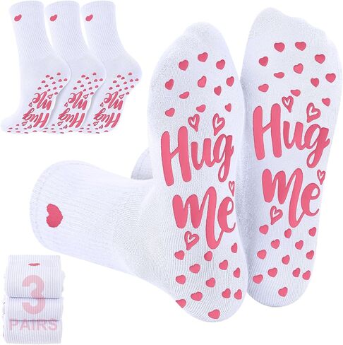 Geyoga Valentine's Day Gifts for Her 3 Pairs Heart Pilates Socks for Women Nonslip Gripper Yoga Athletic Crew Socks in Saudi Arabia