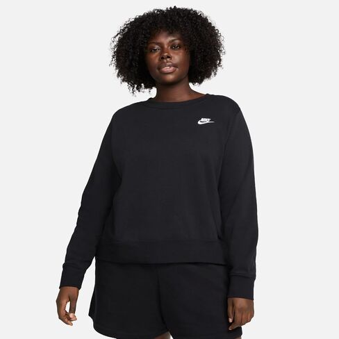 Nike Sportswear Club Fleece Women Women's Crew-Neck Sweatshirt (Plus Size) DV5087-010 in Saudi Arabia