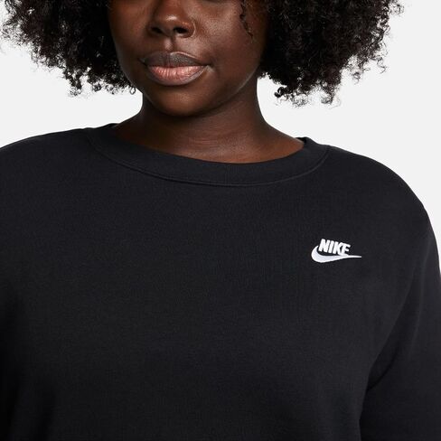 Nike Sportswear Club Fleece Women Women's Crew-Neck Sweatshirt (Plus Size) DV5087-010 in Saudi Arabia