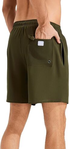 Roxdme Mens Swim Trunks with Compression Liner Quick Dry Beach Shorts with Zipper Pockets in Kuwait