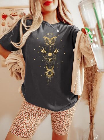 CSDAJIO Women's Casual Short Sleeve Loose Shirt Oversized T-Shirt Trendy Going Out Crew Neck Summer Graphic Tees in Kuwait