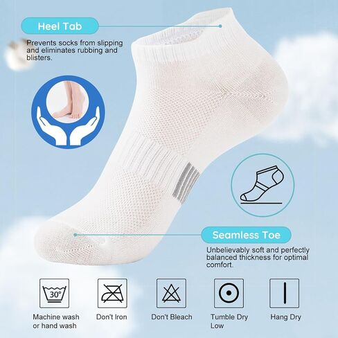 Komorebi Ankle Socks for Women Cushioned No Show Socks Womens Socks Athletic Socks Low Cut Socks with Heal Tab 5 Pairs in Saudi Arabia