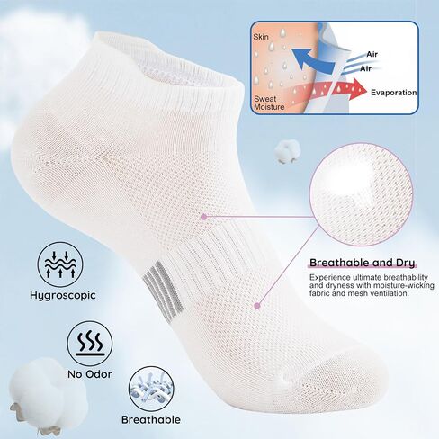 Komorebi Ankle Socks for Women Cushioned No Show Socks Womens Socks Athletic Socks Low Cut Socks with Heal Tab 5 Pairs in Saudi Arabia
