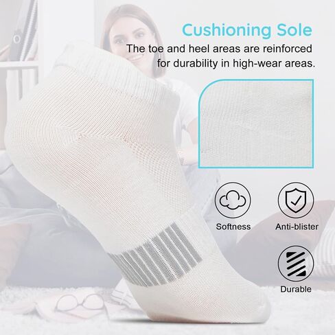 Komorebi Ankle Socks for Women Cushioned No Show Socks Womens Socks Athletic Socks Low Cut Socks with Heal Tab 5 Pairs in Saudi Arabia