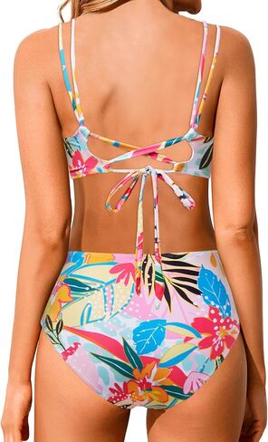 Holipick Women High Waisted Bikini Set Two Piece Swimsuits Push up Wrap Swim Suits Top Tummy Control Bathing Suit in Saudi Arabia